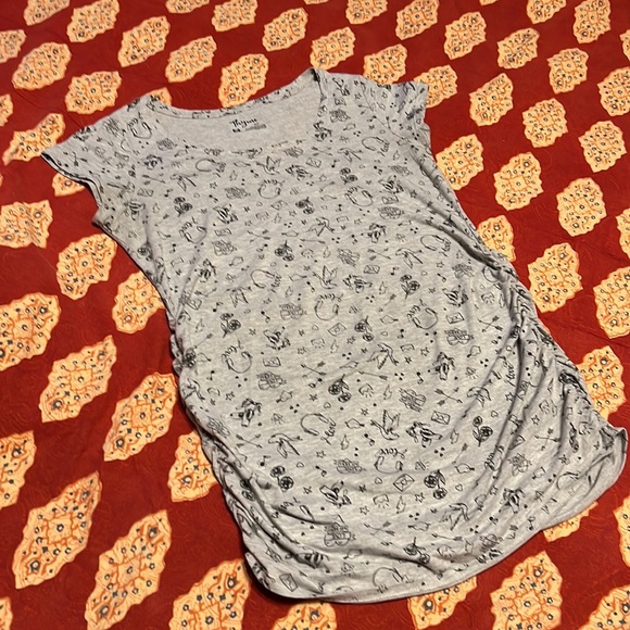 Thyme Maternity Side-Ruched Boat Neck Tee - Picture 2 of 5